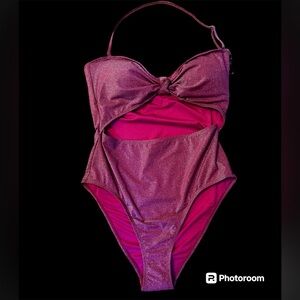 BCBGeneration Women's Standard One Piece Swimsuit Knot Front Cut size Large
